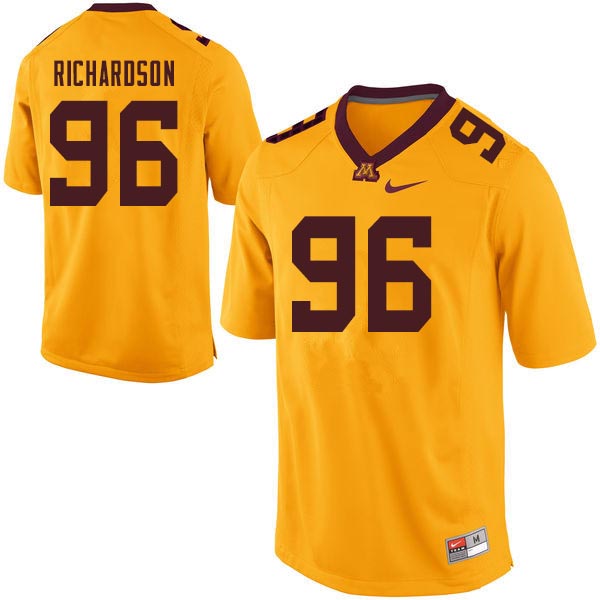 Men #96 Steven Richardson Minnesota Golden Gophers College Football Jerseys Sale-Gold